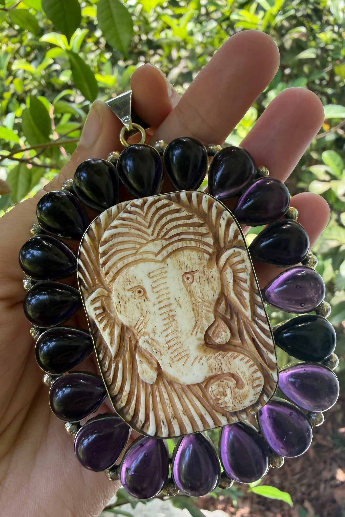 Carved Wood + Agate