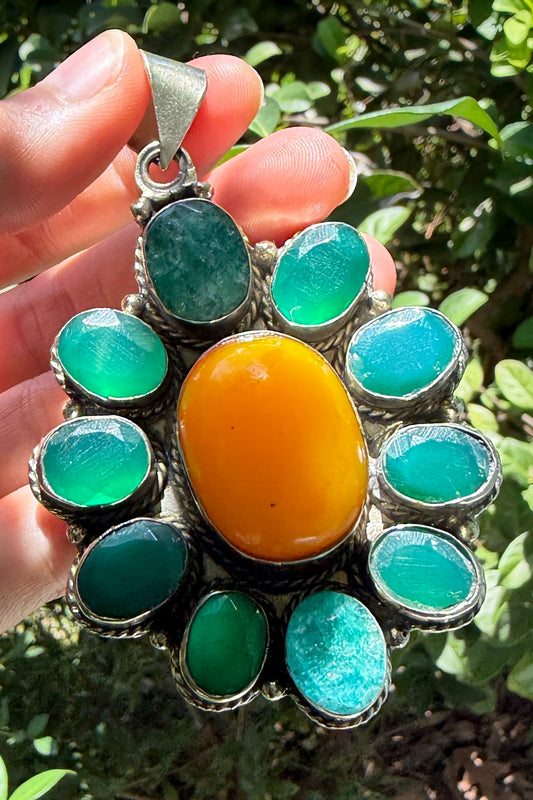 Emerald + Yellow Agate