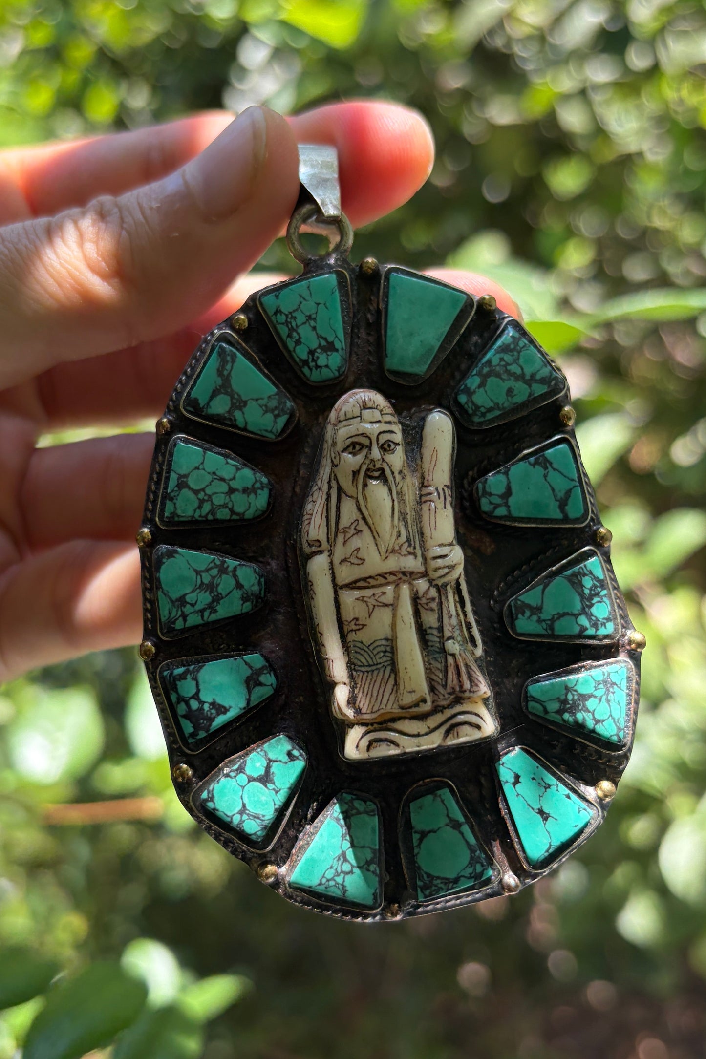 Turquoise + Carved Bone