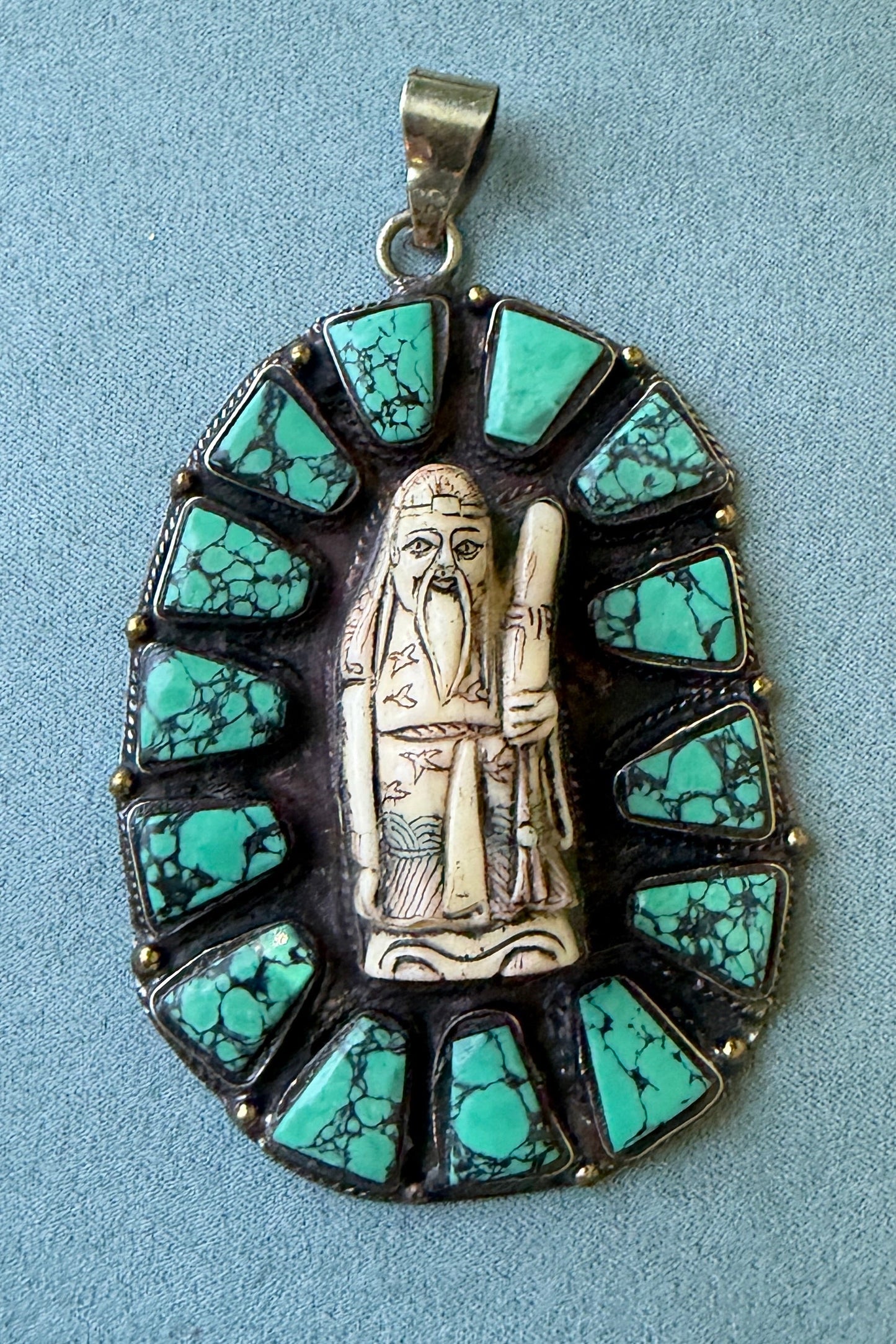 Turquoise + Carved Bone