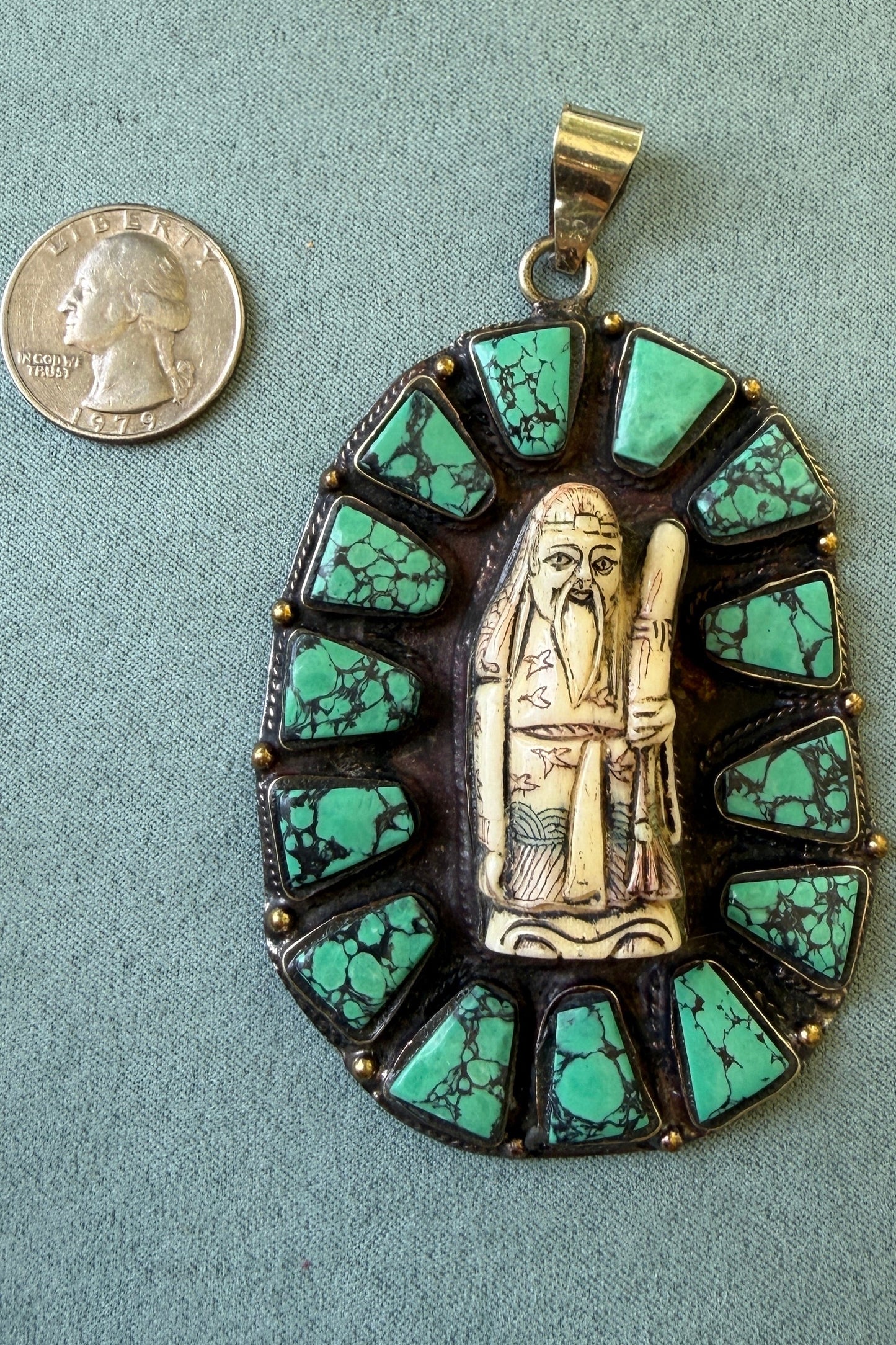 Turquoise + Carved Bone