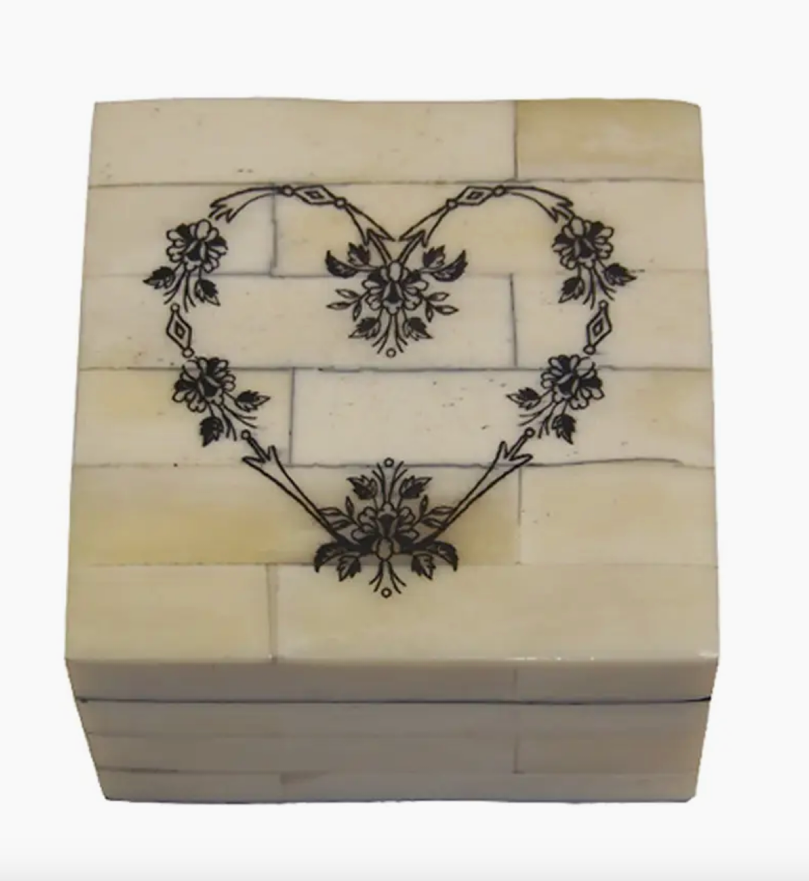 Floral Heart Jewelry Box - 3-1/4"